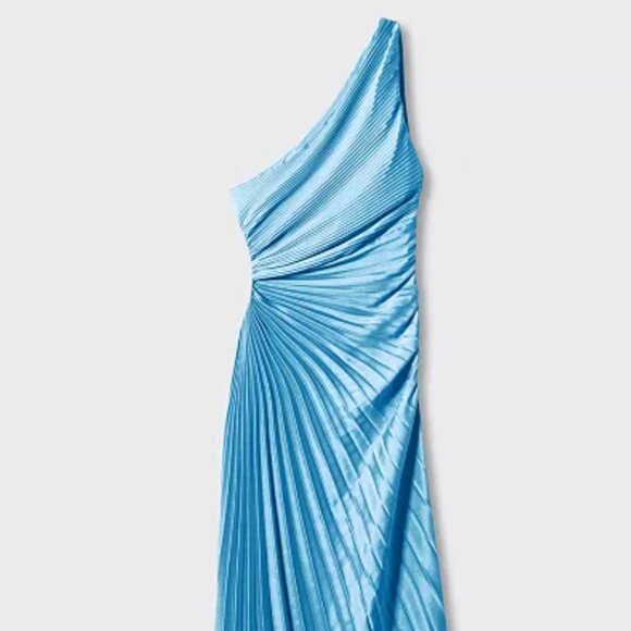 MANGO Women's Asymmetrical Pleated Dress - Picture 5 of 8